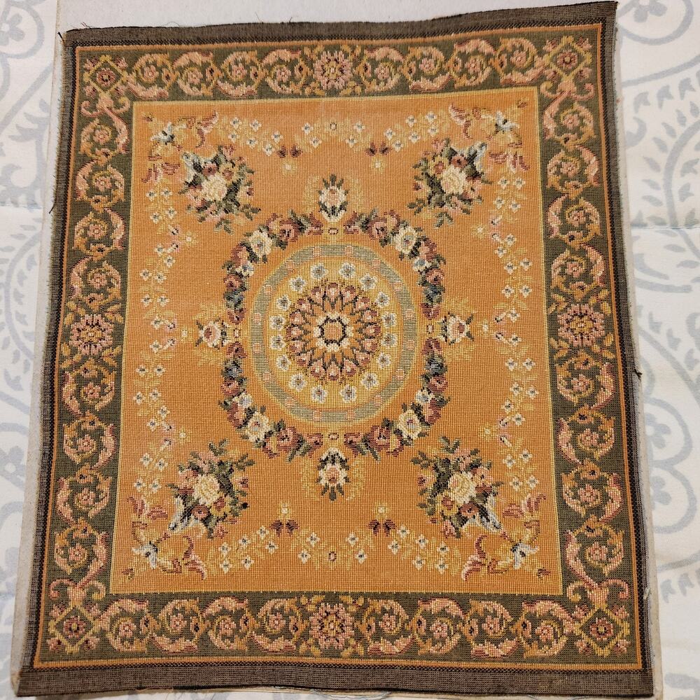 Dollhouse Miniature Aubusson French Rug 1:12 Made In France Cotton Multicolor